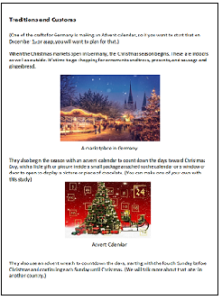 Christmas Around the World Unit Study Germany sample Page