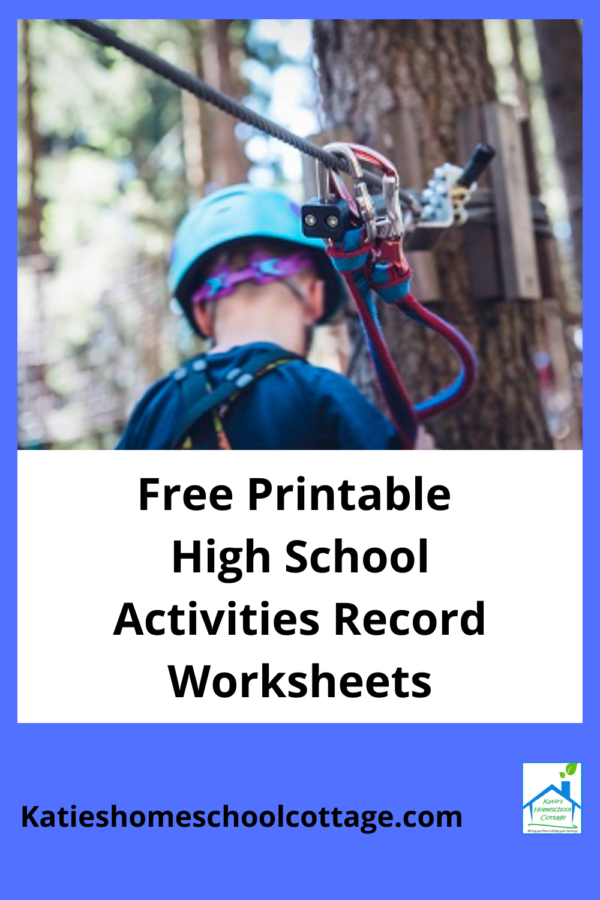 Free printable homeschool high school activity record worksheets