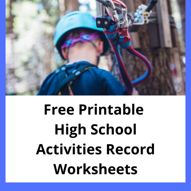 Free printable homeschool high school activity record worksheets