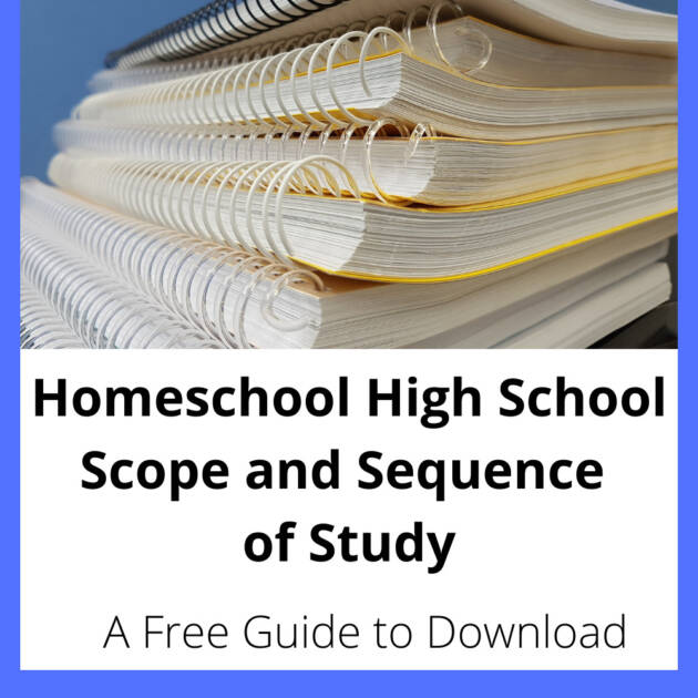 Homeschool High School Scope and Sequence Guide #homeschool #highschool #scopeandsequence #freebie #printable #highschoolcourseofstudy