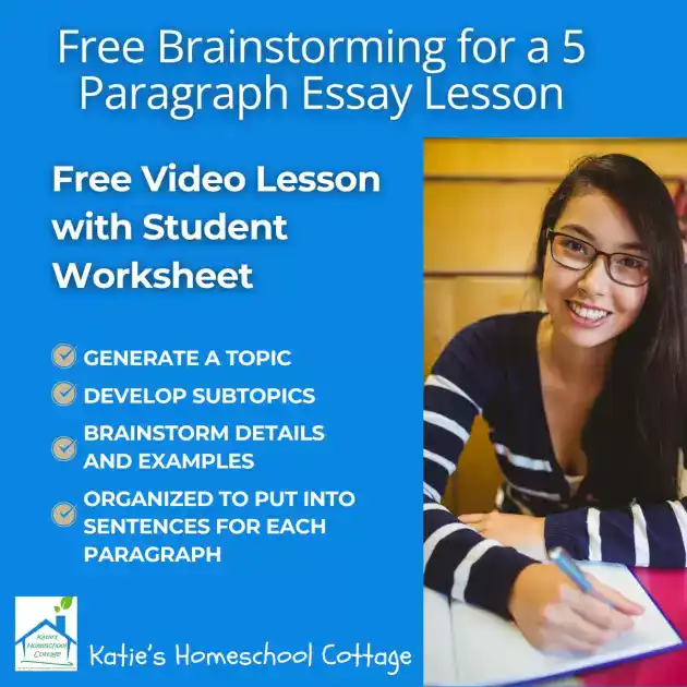 Free Brainstorming for a 5 Paragraph Essay Video Lesson and Worksheet